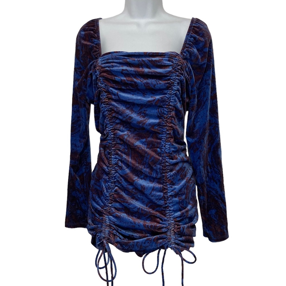 Wild Fable Crushed Velvet Ruched Dress NWT